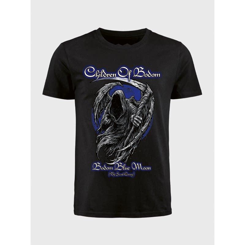 Hot Children of Bodom's Dark Metal Band "Death God" Print Short-Sleeved Cotton T-Shirt