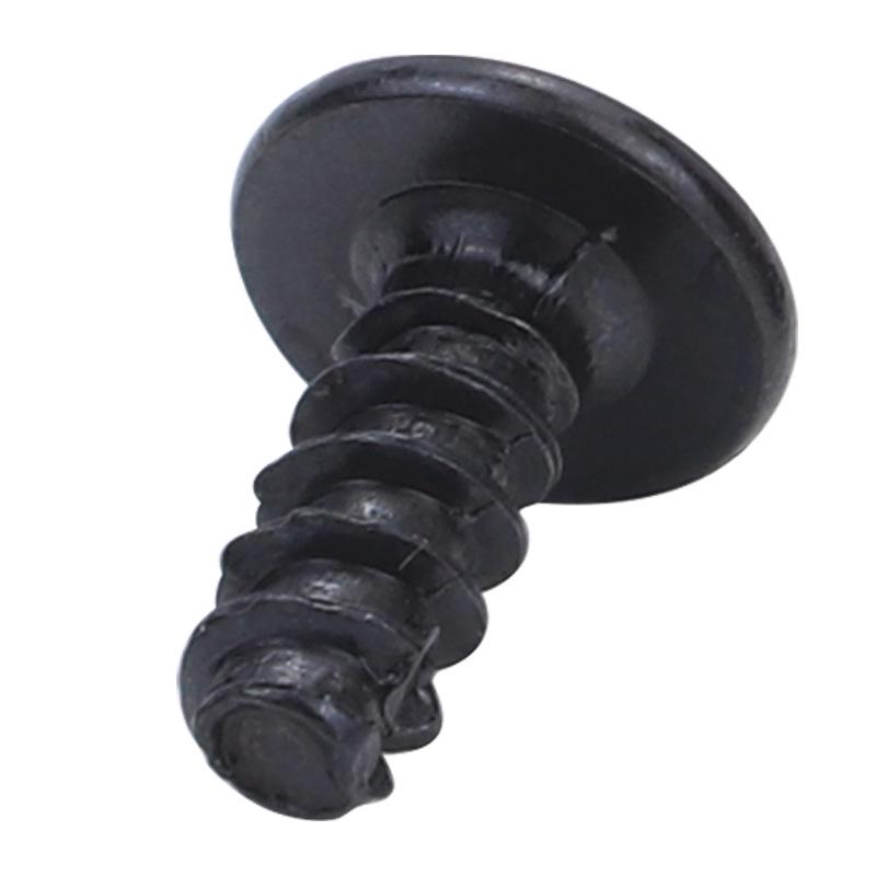 TT Black Cross Large Flat Head M3 Self-Tapping Screw with Cutting Tail and Mushroom Head