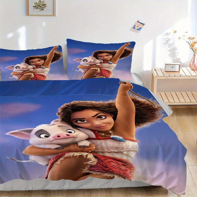 3pcs Moana's Adventure Printed Quilt Set Soft and Comfortable Quilt Cover for Bedroom, Guest Room Q069