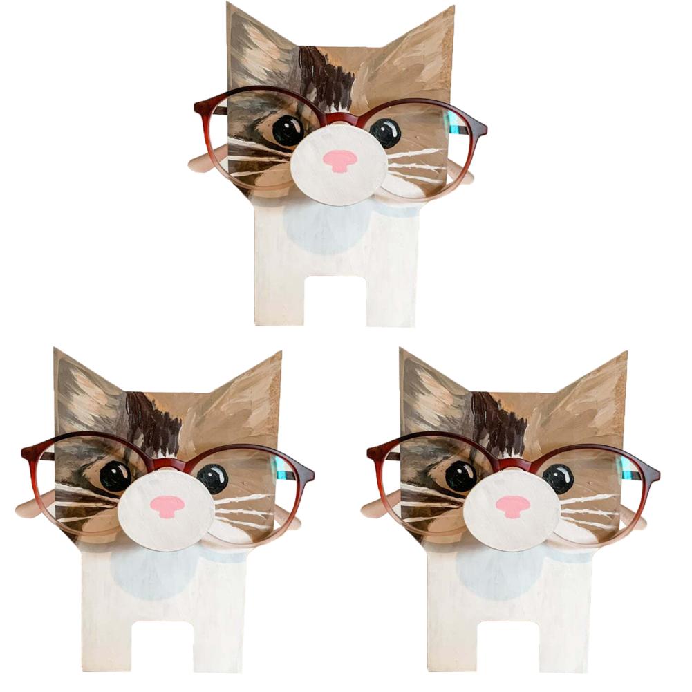 1/3pc Cute Animal Glasses Holder Rack Cartoon Cat Fox Sloth Dog Sunglasses Holder Display Stand Showcase Home Office Desk Decor
