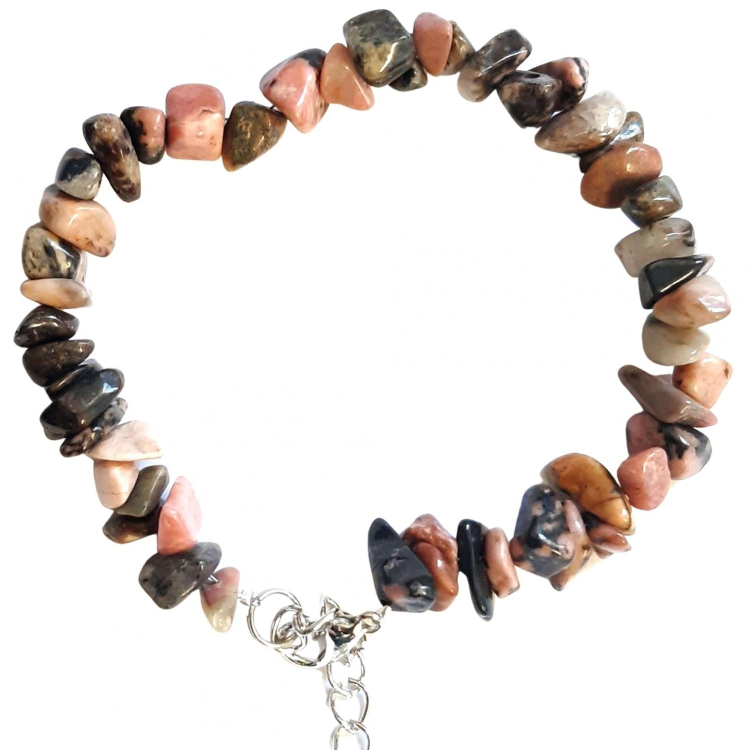 Bracelet de perles chips en rhodonite - 19 - 22mm
