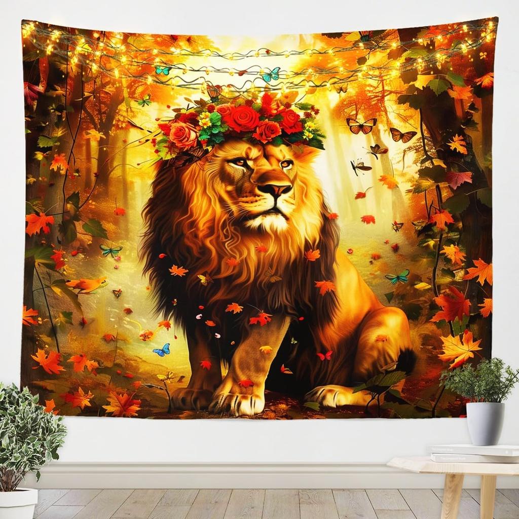 Fire & Ice Phoenix Tapestry, Red Blue Mythical Birds on Black Starry Background, Wall Hanging for Fantasy Aesthetic Decor