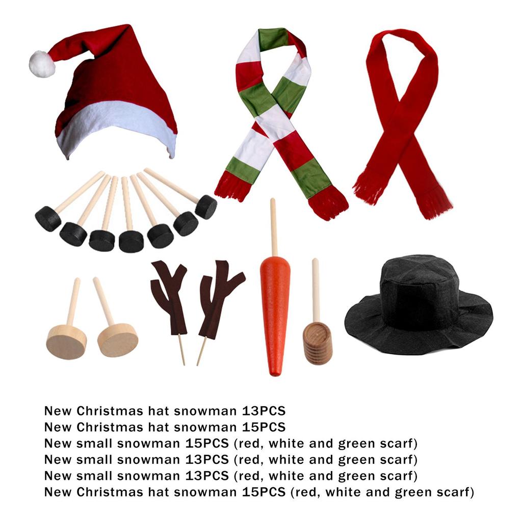 Outdoor Snowman Costume Dress Up Kit Hat Scarf Carrot Nose Activity Toy Gift