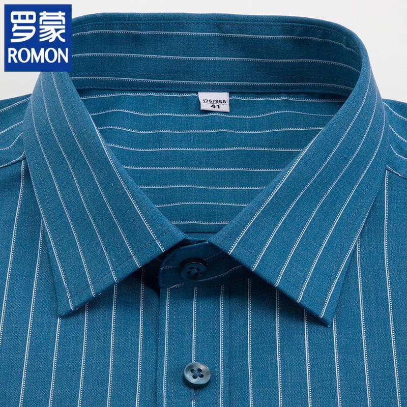 ROMON Men's Wrinkle-Resistant Casual Short Sleeve Shirt