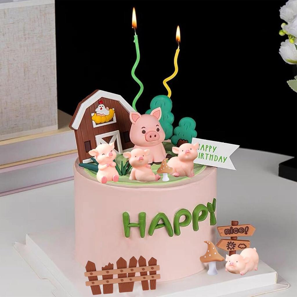 Piggy Party Supplies Pig Cake Topper Pig Birthday Decorations Pig Theme Party Supplies