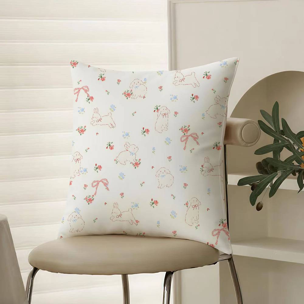 Flowers And Animals Warmly Heart Pillow Case Comfort Sofa Bed Silky elegant Invisible zipper Decorative cushion cover