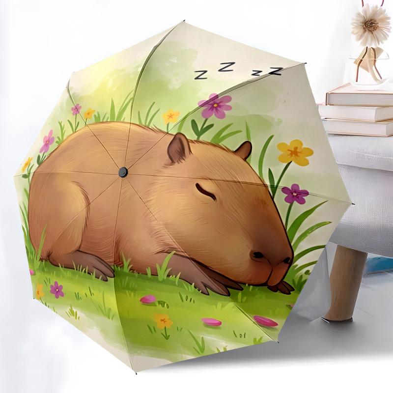 

1pc Capybara, Sleepy Automatic Open/Close Umbrella - Compact Travel Umbrella, Gift for Birthdayyy251208176