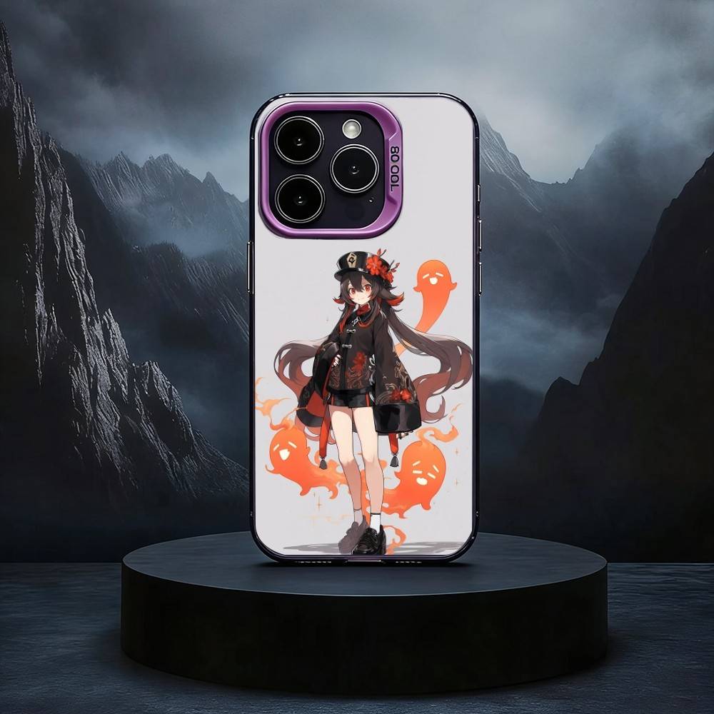 

Genshin Impact Zhongli Hutao Black Candy silver phone case Phone Case For iPhone17,16,15,14,13,12,11 Plus,Pro Max iPhone16se4