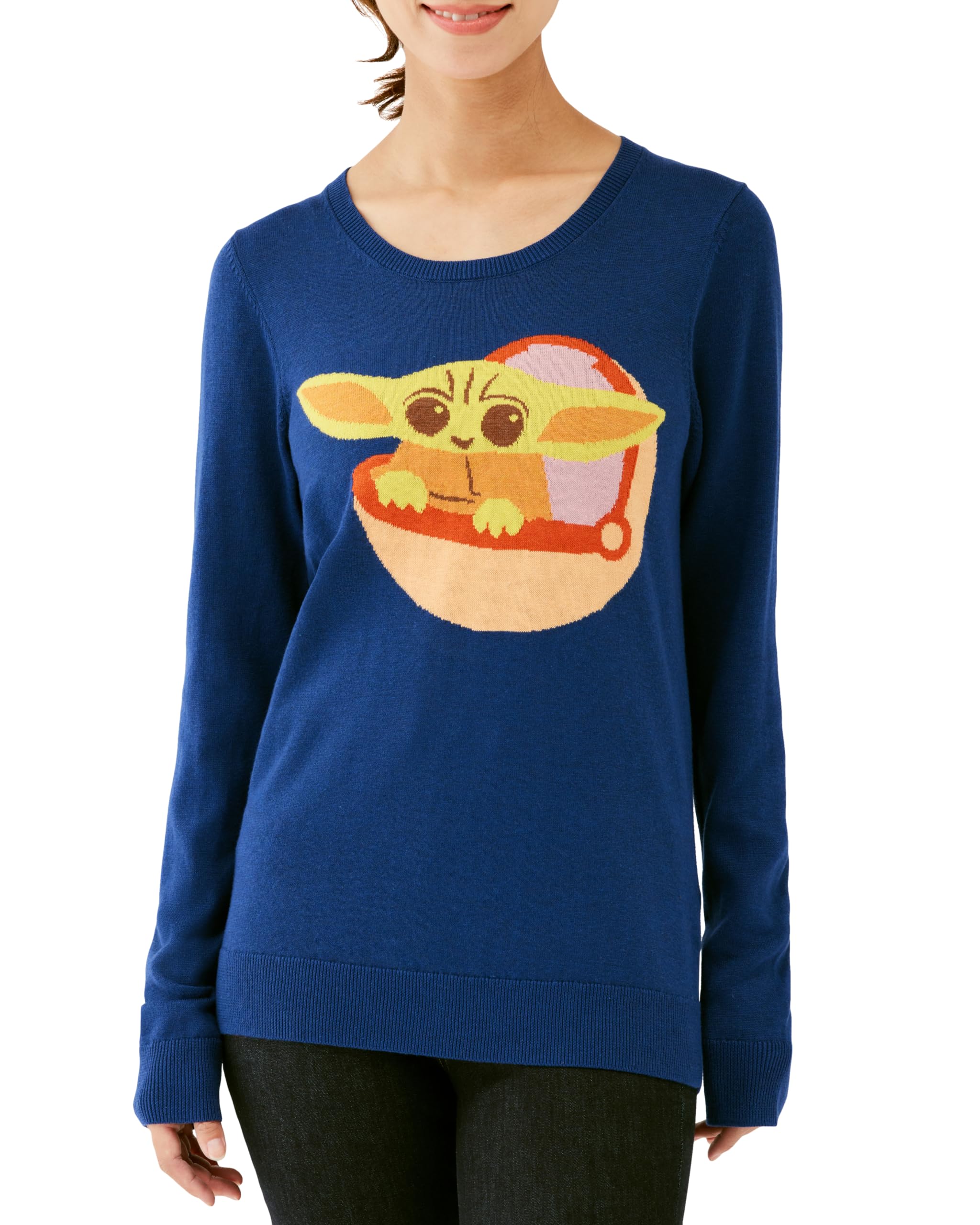 

Amazon Essentials Grogu Crew Neck Sweater, Lightweight, Disney Marvel Star Wars, Women s, Size Medium