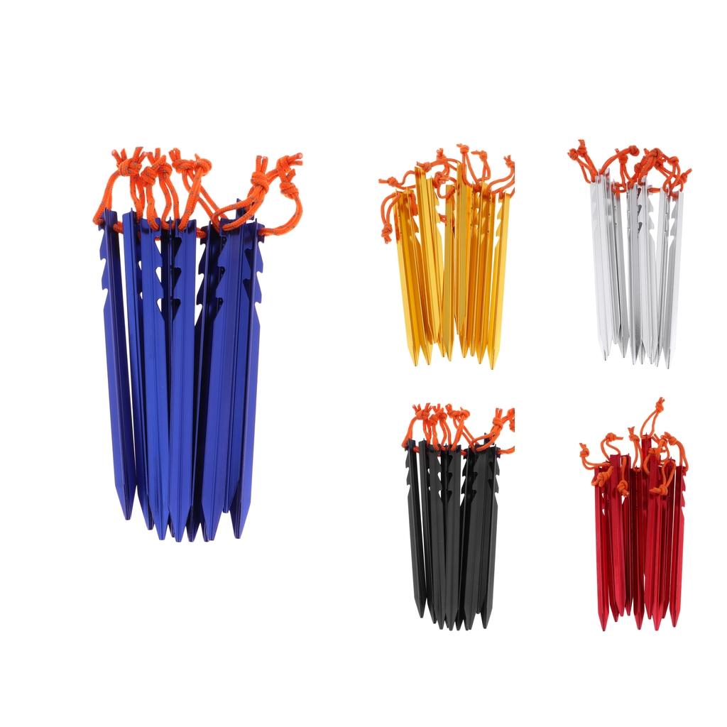 10Pcs Tent Pegs - 7inch Aluminum Alloy Ground Nails - Gardening Stakes Outdoor