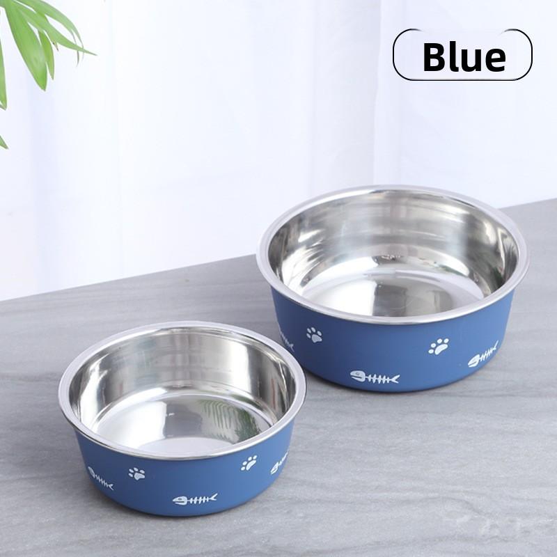 New Double-layer Thickened Floor-absorbing Dog Bowl with Anti-slip Feature - Pet Bowl Made of Stainless Steel, Suitable for Dogs and Cats