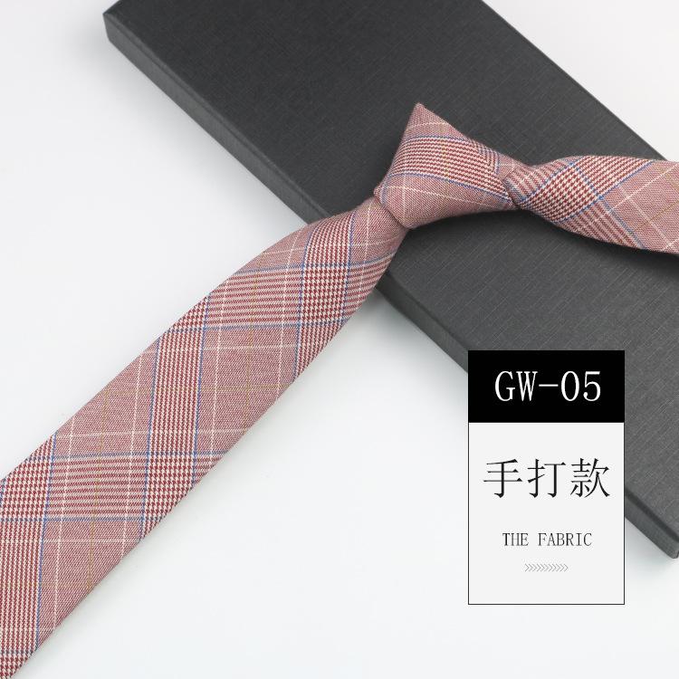Cravatta a quadri da uomo e da donna, a mano, casual, camicia casual, uniforme, stile college, caffè, retrò, cravatta in cotone