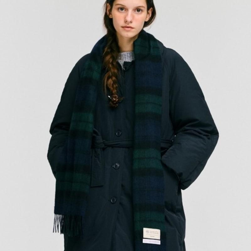 

DEPOUND cashmere wool blended check muffler - green Green