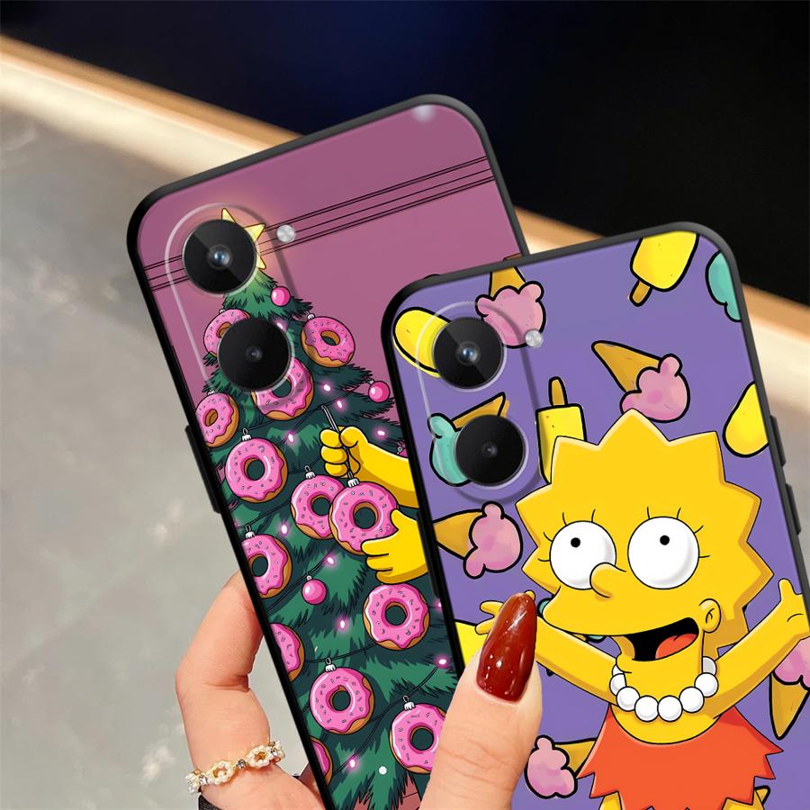 Case for Realme C21 C15 C12 C25 11 Pro Nazro 50 50i 12 14 GT Master Neo2 P3 Ultra C33 C35 C53 C55 Phone Cover S-simpsons Donut