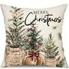 4pcs Linen Christmas Tree Pillowcases Christmas Gift Living Room Sofa Bedroom Zipper Pillow Case Without Pillow Core