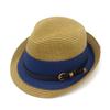 Summer color matching personalized Panama hat British jazz cool hat trendy brand sun hat fashionable versatile couple straw hat