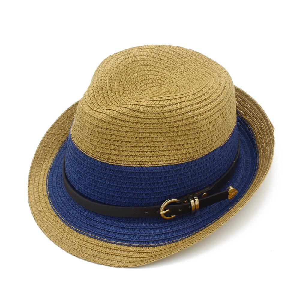 Summer color matching personalized Panama hat British jazz cool hat trendy brand sun hat fashionable versatile couple straw hat