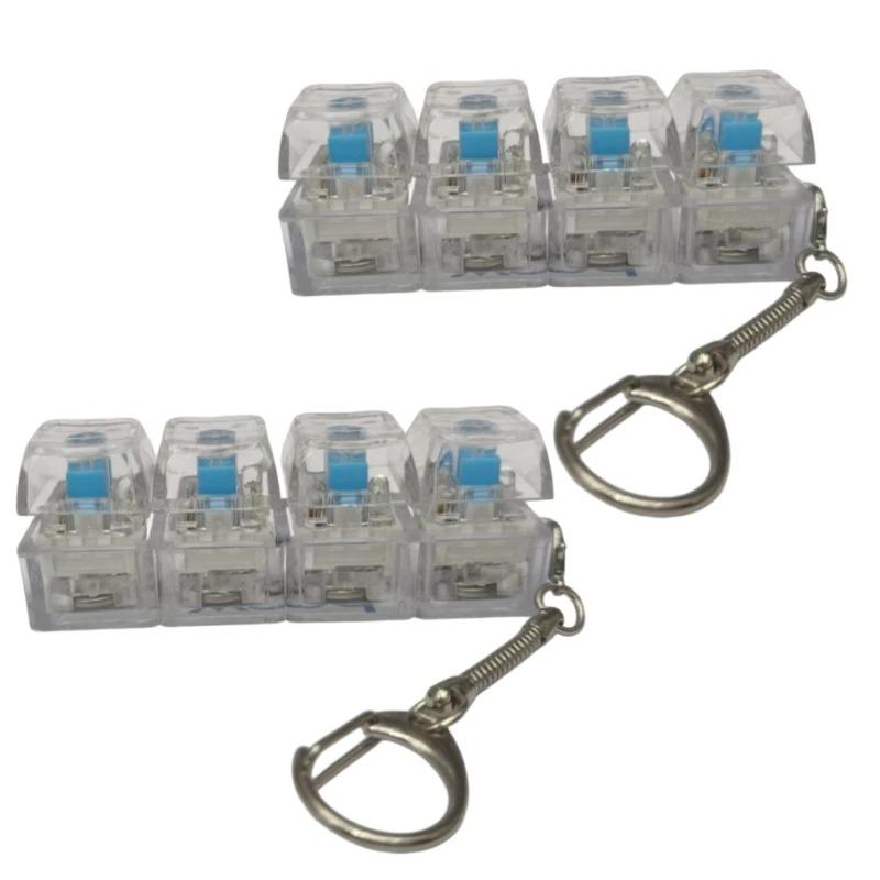 Led Light Up Keyboard Keychain With Clickable Buttons - Stress Relief Fidget Toy, Portable Desk Accessory, Office Decor Toy Gift
