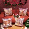 Christmas Decoration Pillowcase Cute Gingerbread Man Color Candy House Pillow Cover Suitable for Home Room Sofa Cushion Cover