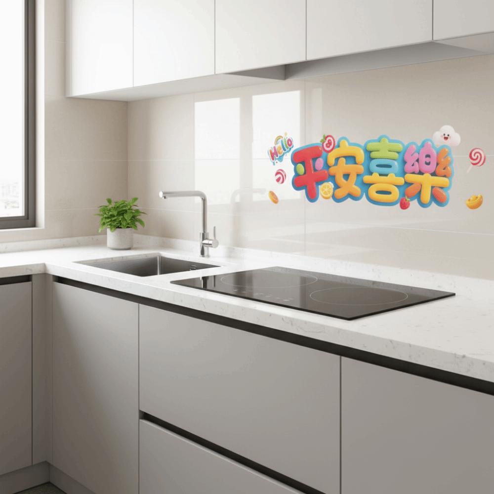 Horse Year Oil-Proof Stickers Cartoon PVC Self Adhesive Wallpaper Blessing Waterproof Heat-Resistant Stickers Cooking Area