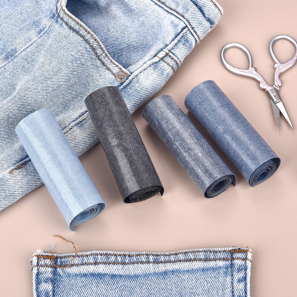 8X51cm Vintage Cotton Blue Denim Fabric For DIY Dolls Clothing Jeans Bag Cap Apron Crafts Manual Repair Repair Patches Mending