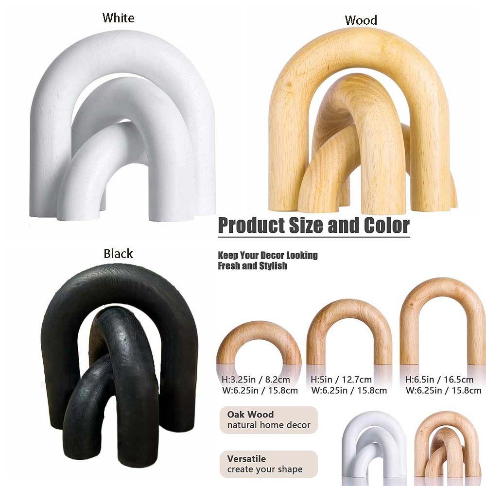 Modern Decorative Wood Arc Ornament Hand-carved Unique Arched Wooden Model Handmade Arch Craft Ornament Coffee Table