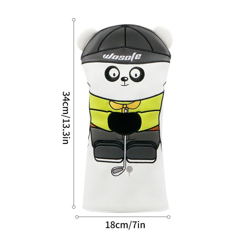 Cute Golf Headcover Golf Club Head Cover For Driver Fairway Hybrid Putter PU Leather Protector Wood Covers Golf Accessories