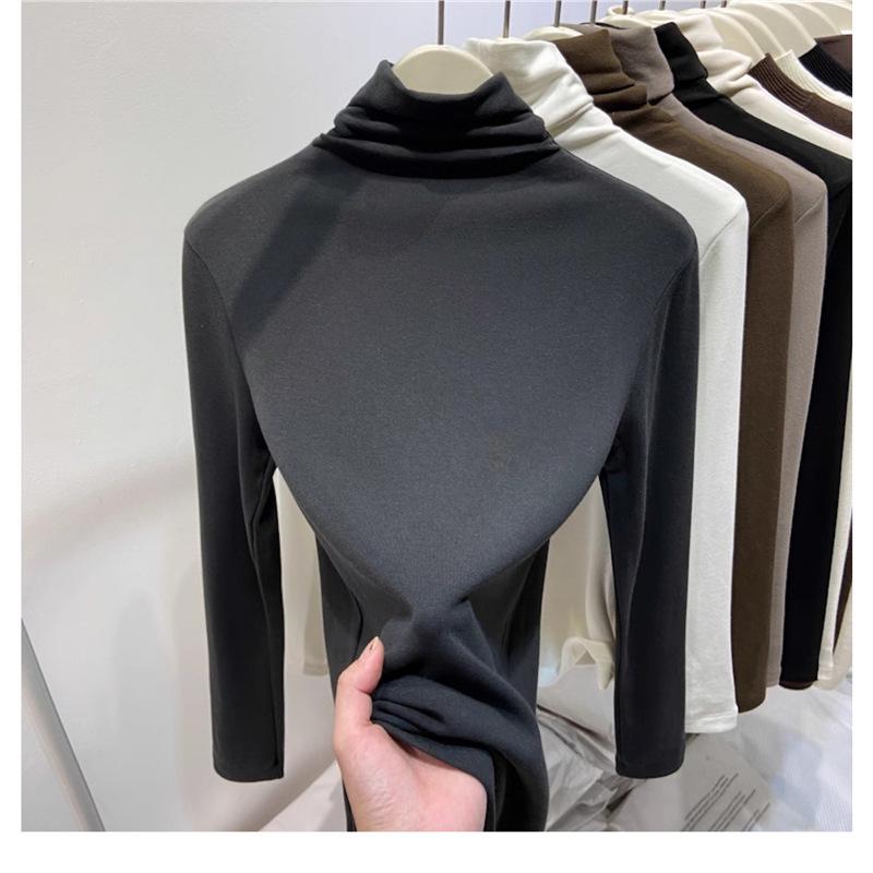 

2024 Women s Trendy Plus Velvet Brushed Winter Turtleneck Top - Warm, Thickened, High-Neck Inner Base Layer Fashion. L (110-120 cm)