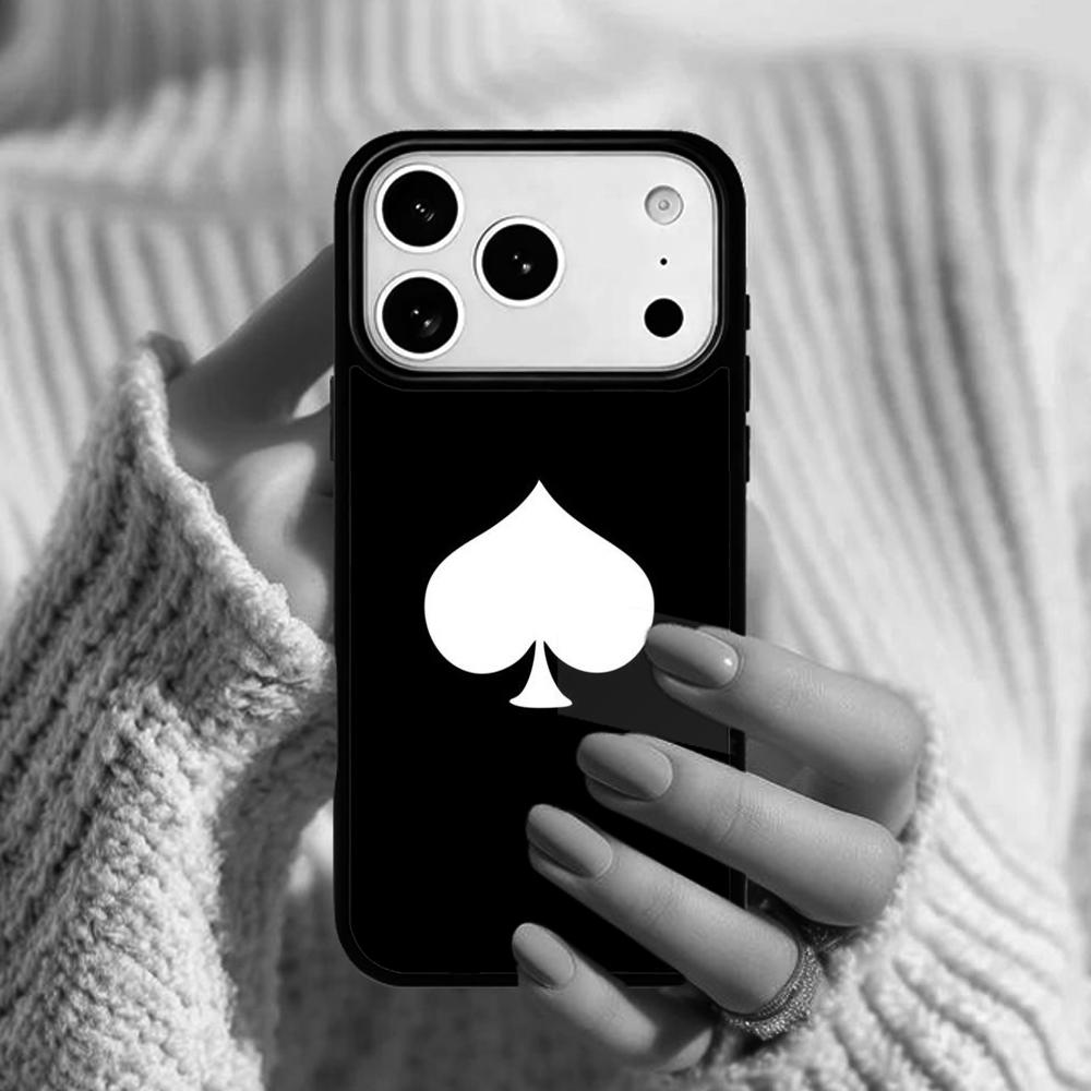Spades Poker Play Cards Ace Art Phone Case For Apple iPhone 17 Air 16E 15 14 Plus 13 12 11 Pro Max Mini Funda Cover