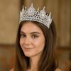 Headband Style Crystal Crowns Elegant Rhinestone Crown Trendy Princess Diadem  Wedding Ceremony