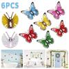 6 Stuks Gesmeed IJzeren Vlinder Muurdecoratie Simulatie Insect Ornament Tuinkunst Metaal Hangend Hanger voor Hekken Buiten Windgong