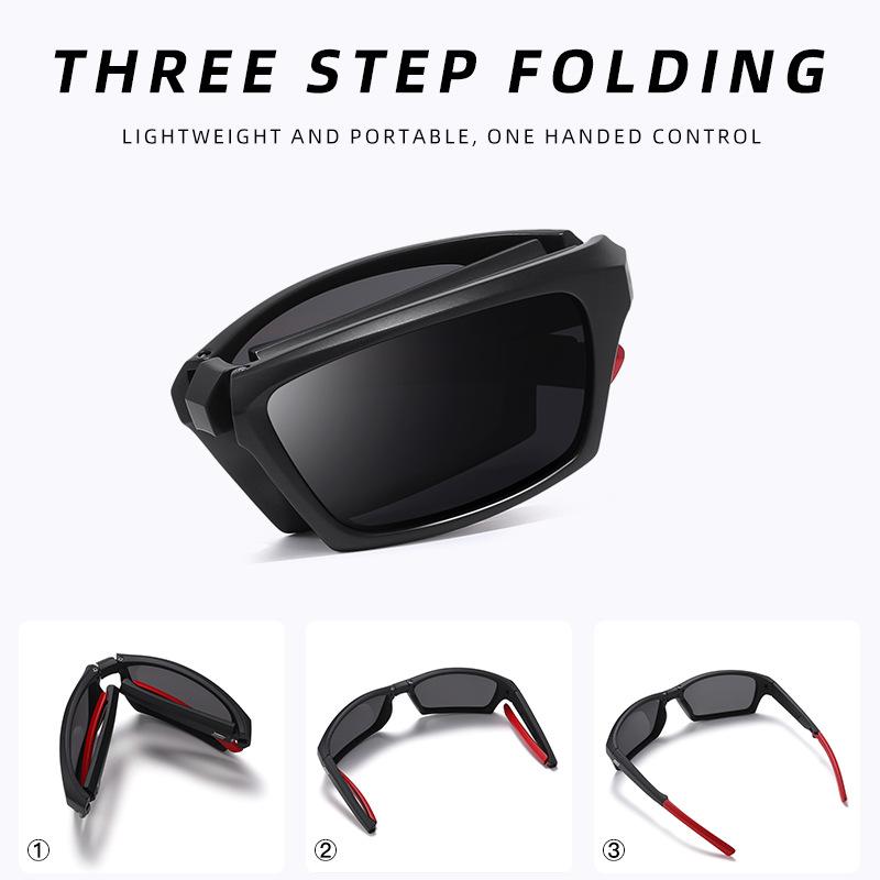 New Tr90 Polarized Outdoor Cycling Colorful Sunglasses, Hiking and Mountaineering Glasses, European and American Windproof Folding Glasses