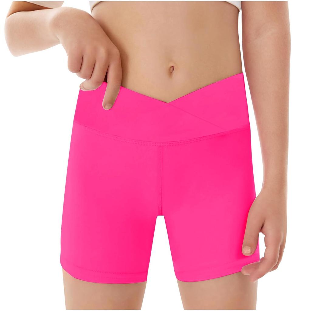 Children's Solid Color Yoga Shorts Tight Fitness Sports Fashion Three-point Pants Hot Pants