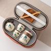 Ru Kiln Outdoor Travel Kung Fu Tea Set Gift Box Set High-end Guochao Merchandise Teacup Business Gift