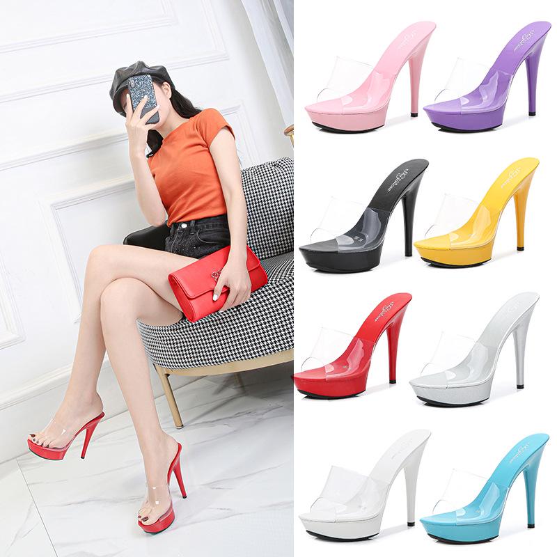 Slippers Women's 2025  New Summer Fashion 13CM Versatile  Sexy High Heels Stiletto