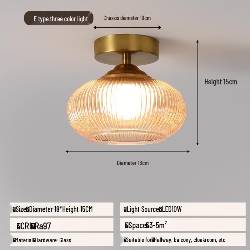 Vintage Chinese Corridor Light: Elegant Glass Ceiling Fixture for Entryway, Balcony, or Closet