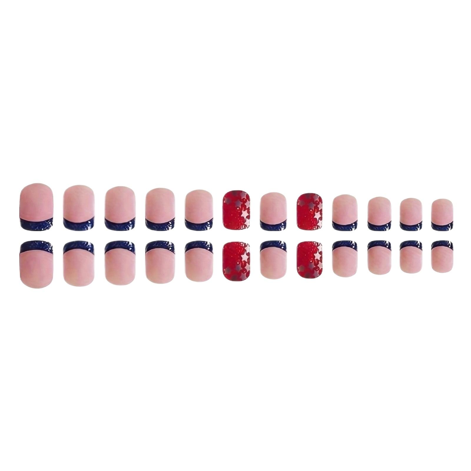 24 Piece Retro And Gorgeous Independence Day Nail Set