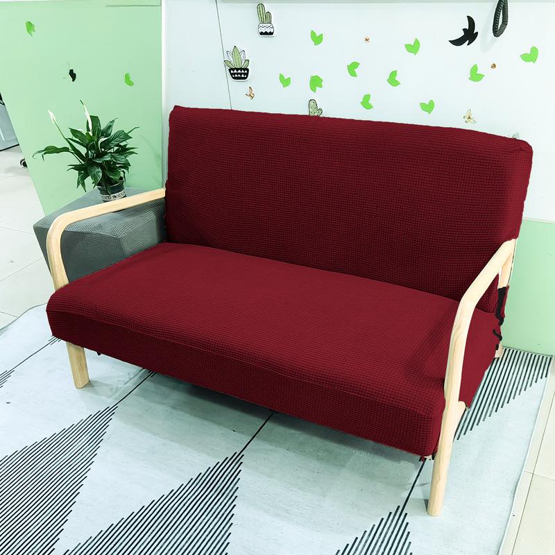 Stretch Futon Slipcover Solid Wood Sofa Cover Furniture Protector Without Armrests Slipcover Soft with Elastic Bottom for Kids, Spandex Jacquard