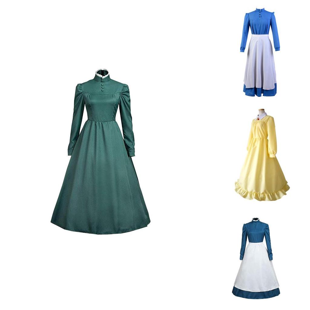 Il Castello Errante di Howl Sophie Magnifico Abito a Maniche Lunghe Costume Cosplay