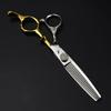 6-Inch Nimpson Platinum, Full Brick And Gem Double-Sided Sword Large Wood Grain, Hair Scissors, Barber Scissors, Flat Scissors