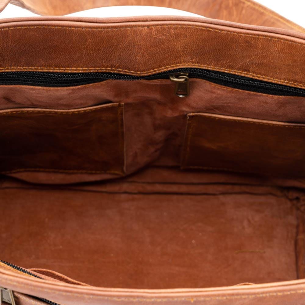 Borsa a Tote in Pelle Vintage Fatta a Mano – Borsa da Giorno da Donna