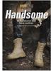 Men's High-Top Leather Outdoor Work Boots - Large Size, Lace-Up, Thick-Sole for Hiking, Autumn/Winter.