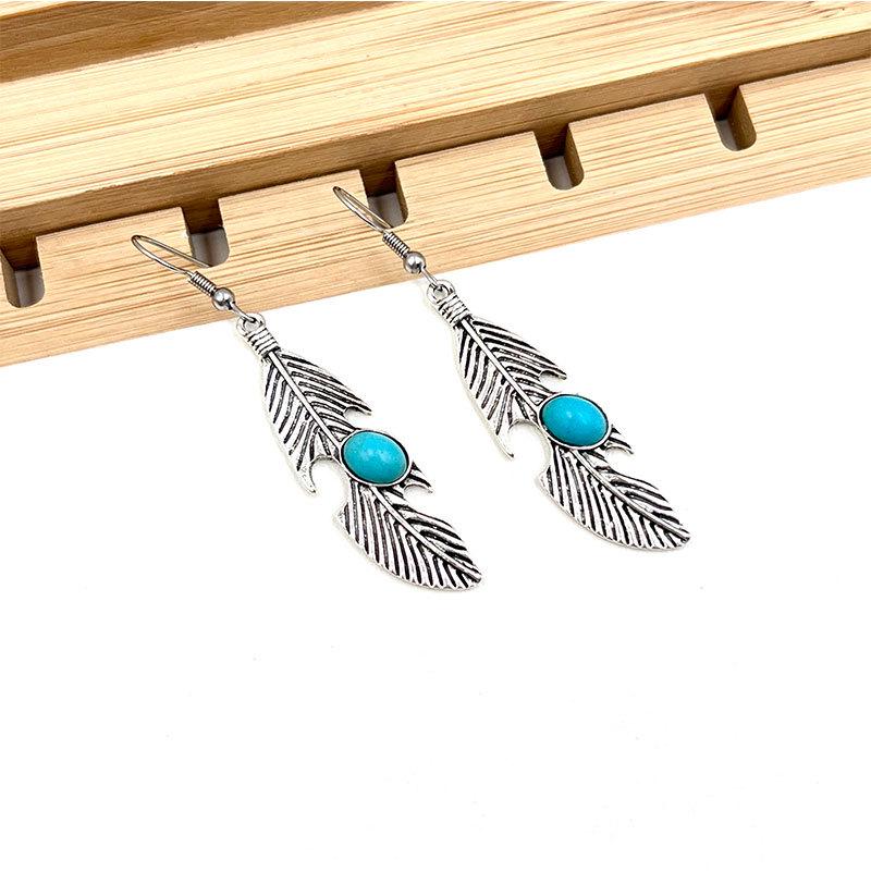 Bohemian Retro Ethnic Turquoise Earrings Set for Women