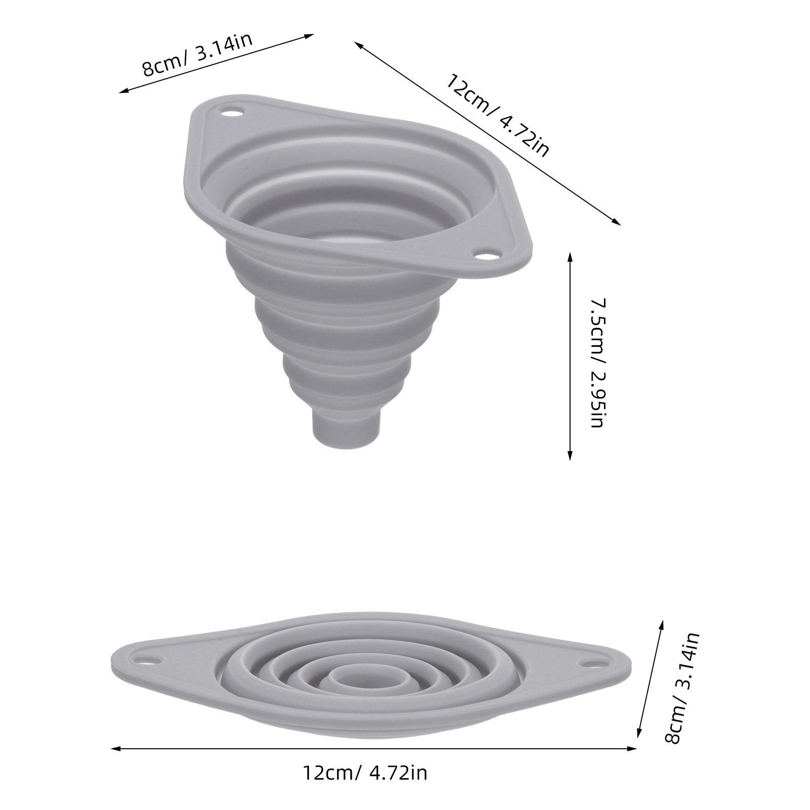 

Grey Food Grade Silicone Collapsible Funnel Wide Mouth Foldable Portable Funnel for Mason Jars Bottles Oil Liquids Seasoning Jam серый