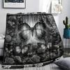 1PC 3D Butterfly Print Flannel Blanket, High quality All Seasons, Home Decor, Warmth and Comfort, Perfect for Christmas Gifts