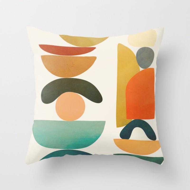 Modern Minimalist Abstract Pillow Cover Minimalist Geometric Peachskin Velvet Cushion