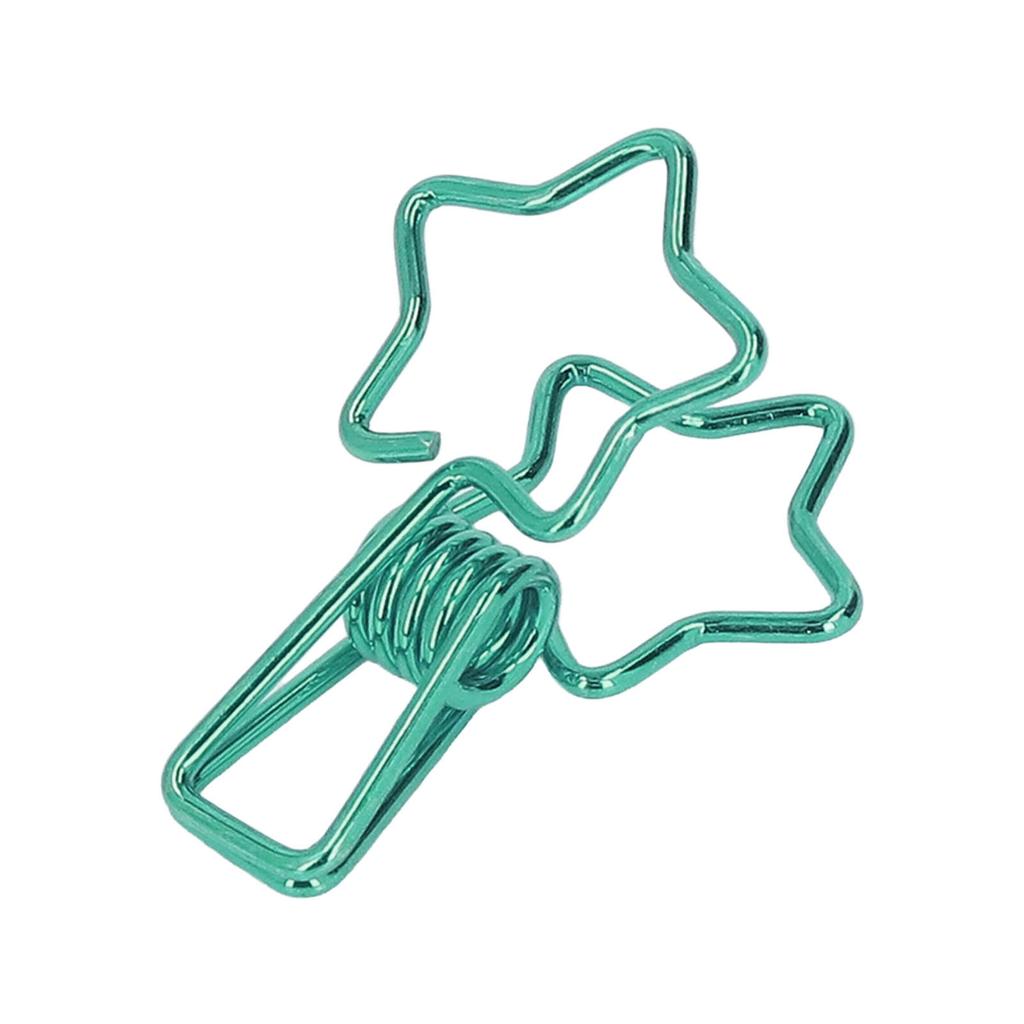 100pcs Star   Clips for Student Cute Cartoon Strong Clamping Force Sturdy Metal Paper Clamps for Account Tickets