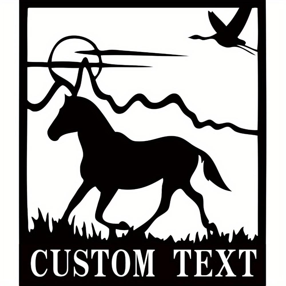 Custom Metal Horse Wall Sculpture - Rustic, Custom Text, Indoor/Outdoor Decor