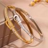 Titanium Steel Bracelet - Stylish and Fashionable Luxury Style Couple Bracelet with Stainless Steel Single Row of Diamonds