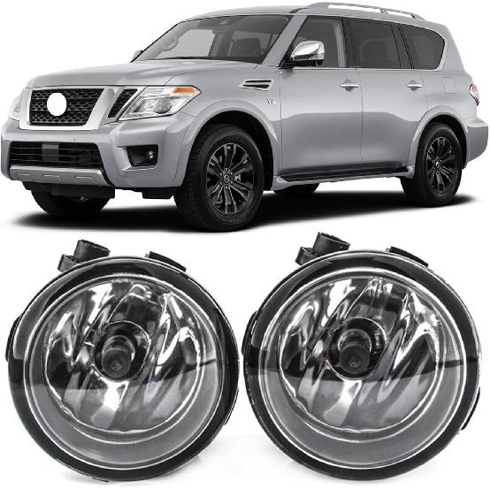 

Пара противотуманных фар, совместимых с Nissan Armada Exclusive & Platinum Reserve & Platinum & SL & SV 2017-2020. Заменяет 261508990B 261508993B Halogen